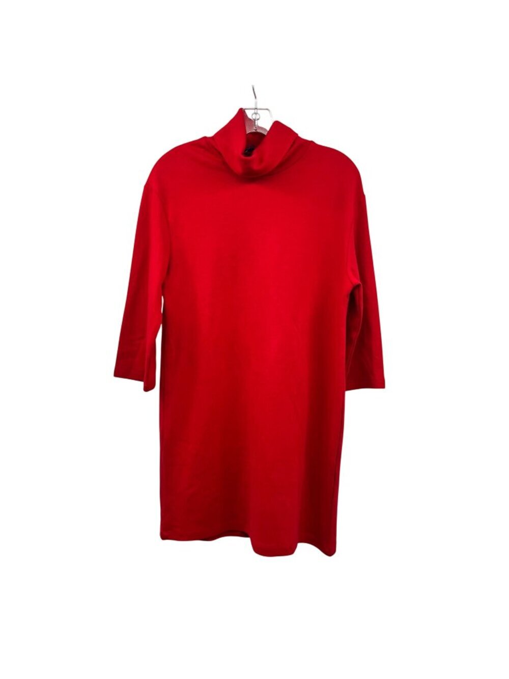 ZARA Womens Mini Dress Turtleneck 3/4 Sleeve Red Size Small
